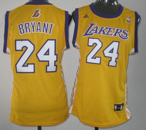  NBA Women Los Angeles Lakers 24 Kobe Bryant Swingman Yellow Jersey